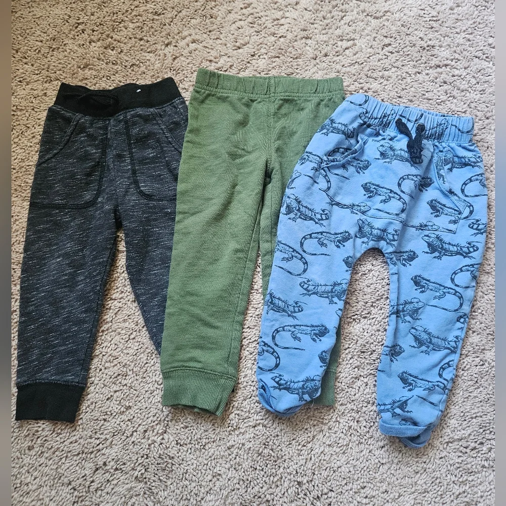 Carter's Kids Jogger Pants Trio - Black, Green, Blue